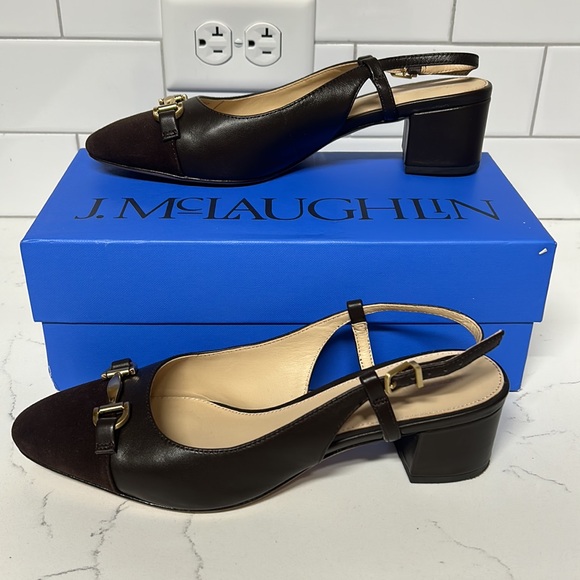 J. McLaughlin Agyness Brown Heels with Horsebit Detail - Picture 3 of 12